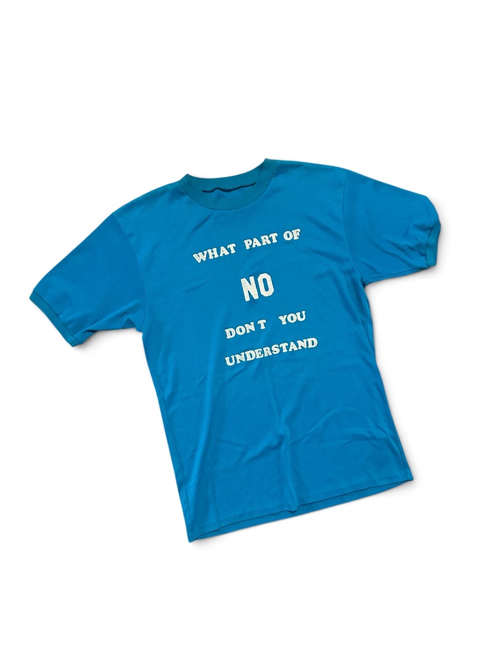 1970s Ringer Tee XL - "What Part of No Don't You Understand"
